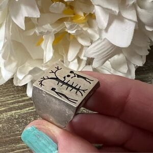 Vintage 925 Sterling Silver Mexico Adam & Eve Tree of Life Ring Genesis